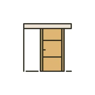 Sliding Door vector concept colored icon or sign Stock Illustration