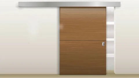 Sliding door wardrobe Stock Footage 76745968