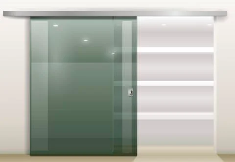 Sliding door wardrobe Stock Illustration