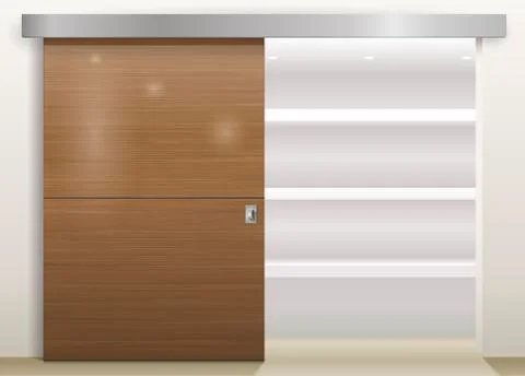 Sliding door wardrobe Stock Illustration