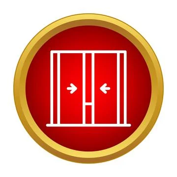 Sliding doors icon showing automatic entrance mechanism Stock Illustration