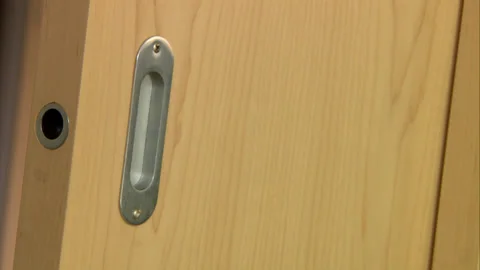 Sliding doors system, close up of sliding doors Stock Footage 130349215