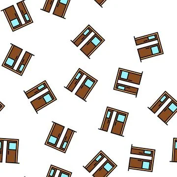 Sliding double door vector seamless pattern Stock Illustration