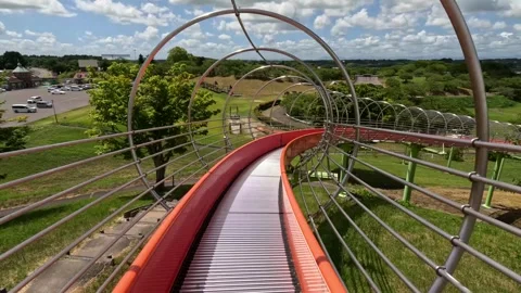 Sliding down a slide Stock Footage 250062485