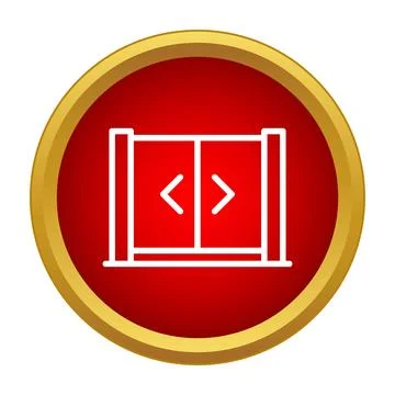 Sliding elevator doors icon illustrating automatic movement Ilustración de archivo