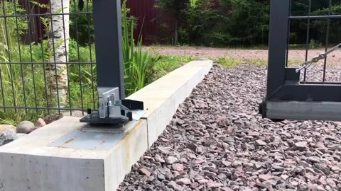 The sliding gates close Stock Footage 318559397