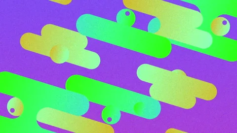 Sliding gradient bars and spheres forming pattern on teal backdrop following Stock Footage 311416197