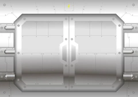 Sliding metal gate Stock Illustration