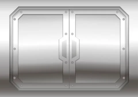 Sliding metal gate Illustrazione stock