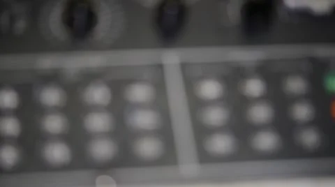 Sliding over control panel of CNC machining center with buttons handles, lights Stock Footage 48991275