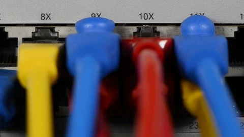 Sliding over a network switch Stock Footage 74351725