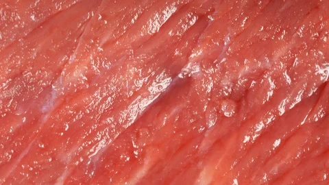 Sliding over piece of marbled beef. Meat texture close up, macro. Dolly shot Stock Footage 121282501