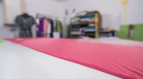 Sliding over textile with pink thread on Stock Footage 41012026