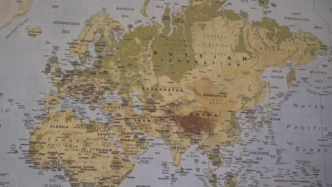 Sliding over world map Stock-Footage 81538744