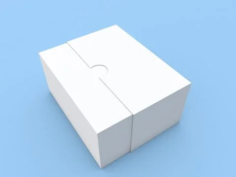 Sliding paper box on a blue background. Stock Illustration