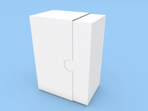 Sliding paper box on a blue background. Stock Illustration
