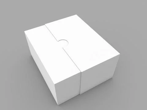 Sliding paper box on a gray background. Stock Illustration