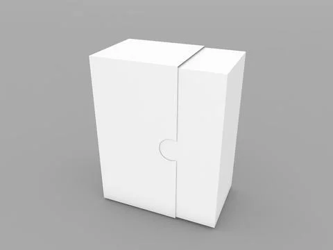 Sliding paper box on a gray background. Stock Illustration