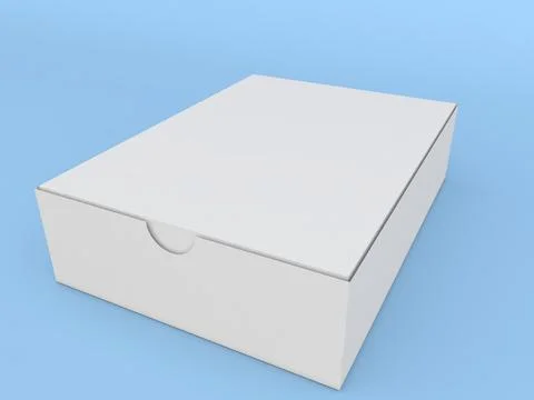 Sliding paper box layout on a blue background. Stock Illustration