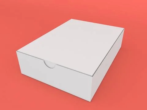 Sliding paper box on a red background. Stock Illustration