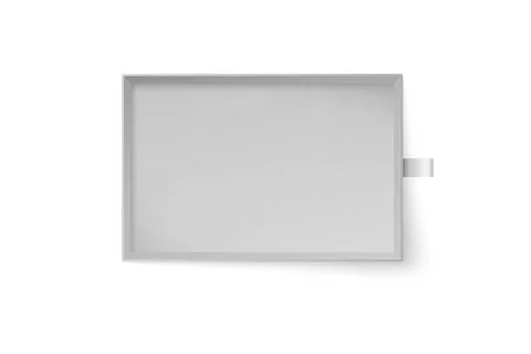 Sliding part cardboard box with pull tab realistic vector illustration isolat Illustrazione stock