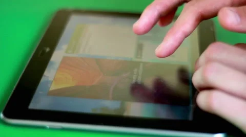 Sliding Program Icons On A Screen Ipad New Device Stock Footage 40499734
