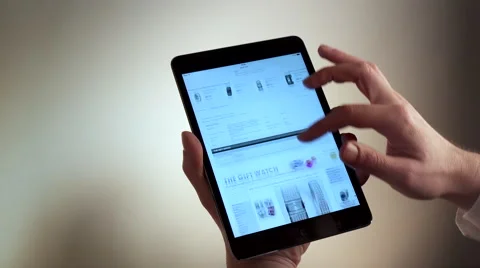 Sliding Program Icons On A Touchscreen Of Apple Ipad Stock Footage 48026171