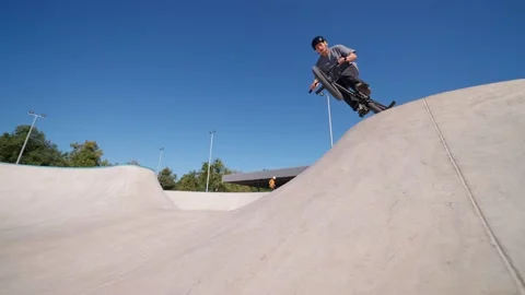 Sliding On The Railing In Park Stock Footage 208436898