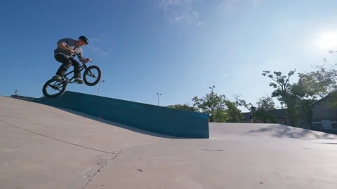 Sliding On The Railing In Park Stock Footage 208437127