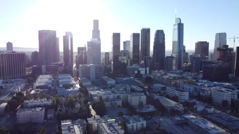Sliding Right With View of Downtown High Rise Skyline During Daytime Stock Footage 274170766