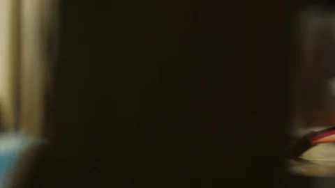 Sliding shot of 3d printer printing a blue shape Stock Footage 71086928