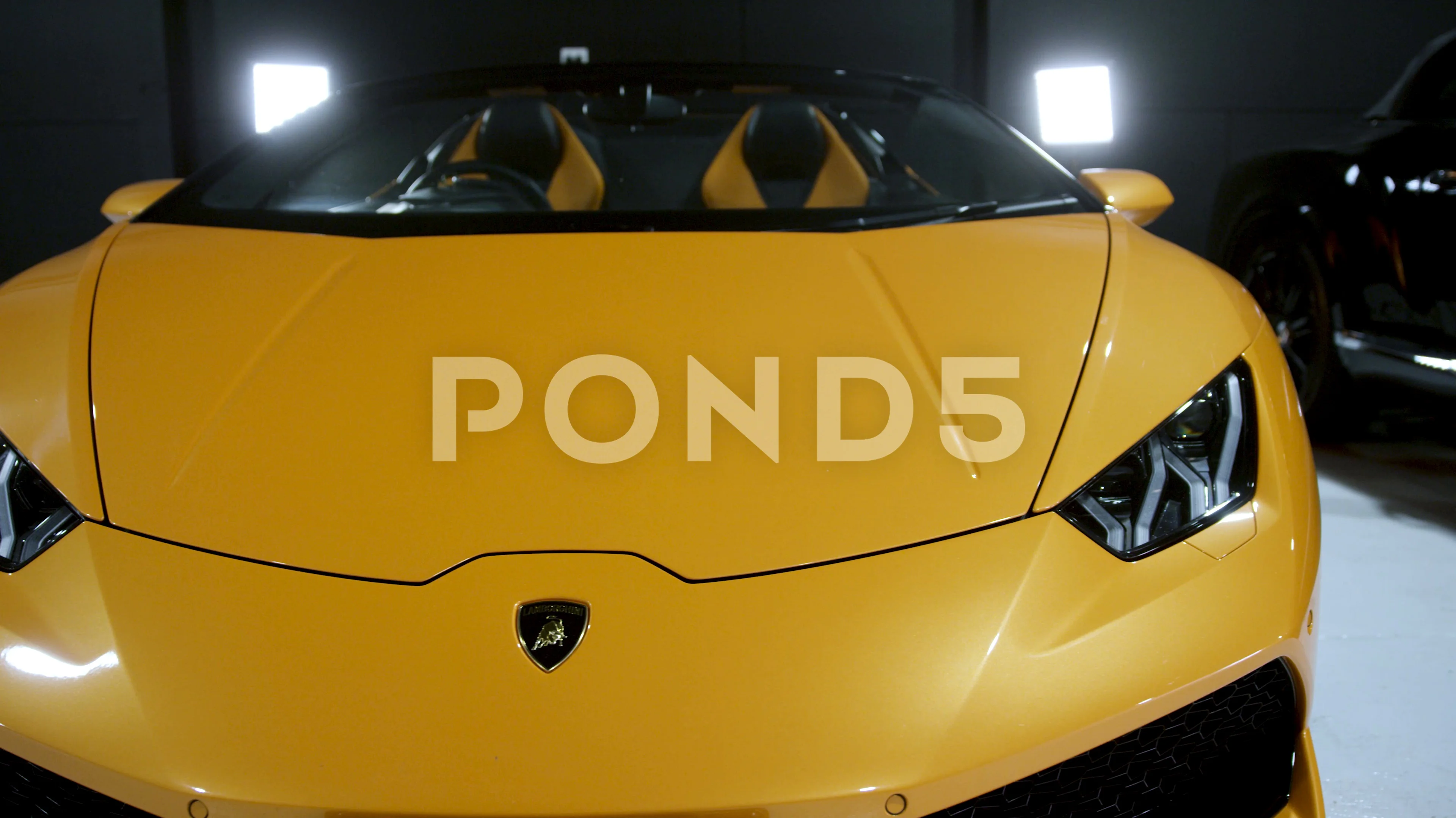 Sliding Shot of the Front End of a Lambo... | Stock Video | Pond5