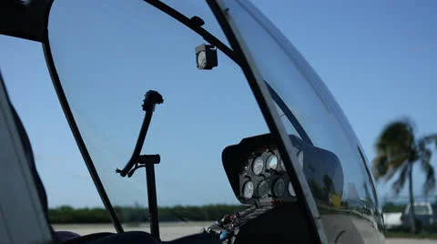 Sliding Shot Of Helicopter Controls Stock Footage 27138259