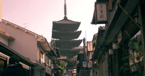 Sliding shot large temple front angle street view Vídeo Stock 59908880