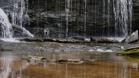 Sliding shot of small waterfall 動画素材 74900568