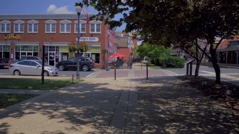 Sliding Shot of the Store front of Manassas Stock Footage 77416383