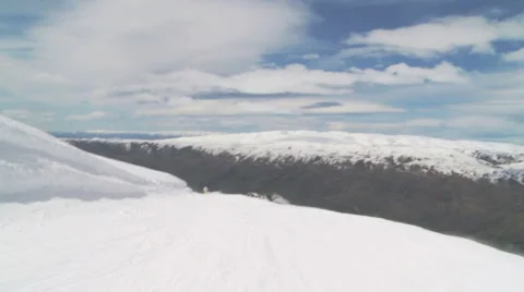 Sliding on snow Stock Footage 5500896