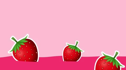 Sliding Strawberries on Pink Edge Stock Footage 335631471