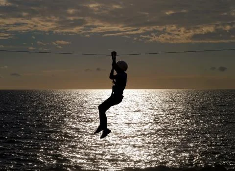 Sliding on sunset Stock Photos