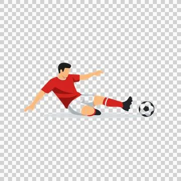 Sliding Tackle Soccer Player Vector Design Stock Illustration