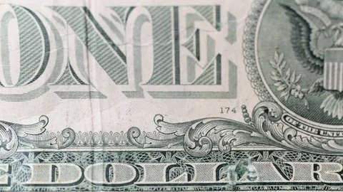 Sliding video of a one US dollar bill note, closeup Stock Footage 82727335