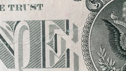 Sliding video of a one US dollar bill note, closeup Stock Footage 82727630