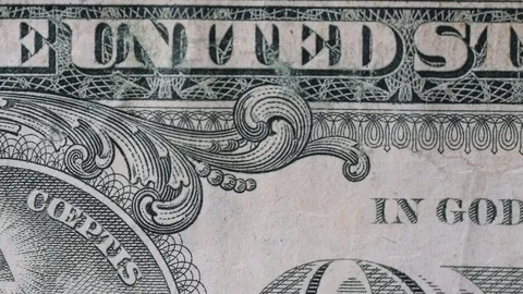 Sliding video of a one US dollar bill note, closeup Stock Footage 82728867