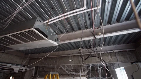 Sliding view of air conditioner on the c... | Stock Video | Pond5