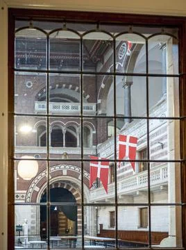 Slight distorted view through window glass at the Grand Hall Stock Photos