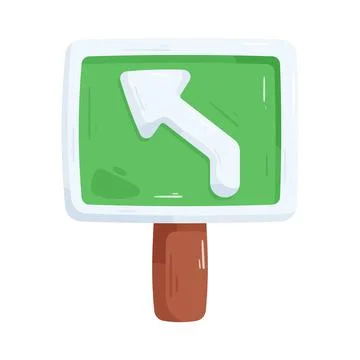 Slight left road sign Stock Illustration