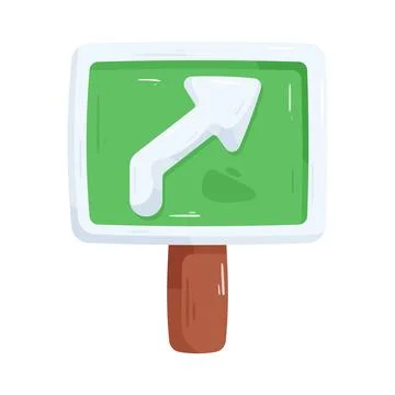 Slight right road sign Stock Illustration
