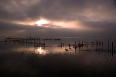 Slightly breaking light through cloudy clouds Stock Photos
