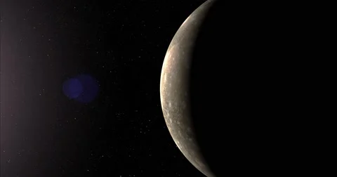 A slightly off-camera sun illuminates a crescent of Callisto's surface. Stock Footage 63803828