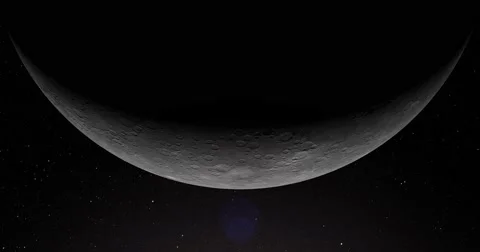 A slightly off-camera sun illuminates a crescent of Mercury's surface. Video stock 63805041